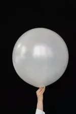 S шар гигант 24"/60 см перламутр жемчужный белый (БГ-90)