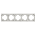 Рамка STEKKER, PFR00-7004-03 4-местная, пластик, серия Катрин, серебро 39800