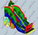 Коммерческий надувной батут-горка "Огненный дракон" 18*8*13 м