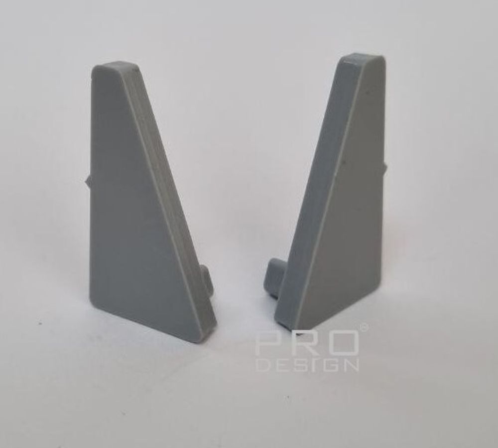 Комплект заглушек для щелевого плинтуса Pro Design 570 серый