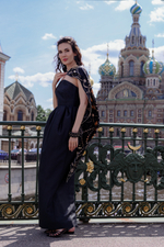 Платок «Жемчуг всегда прав» чёрный