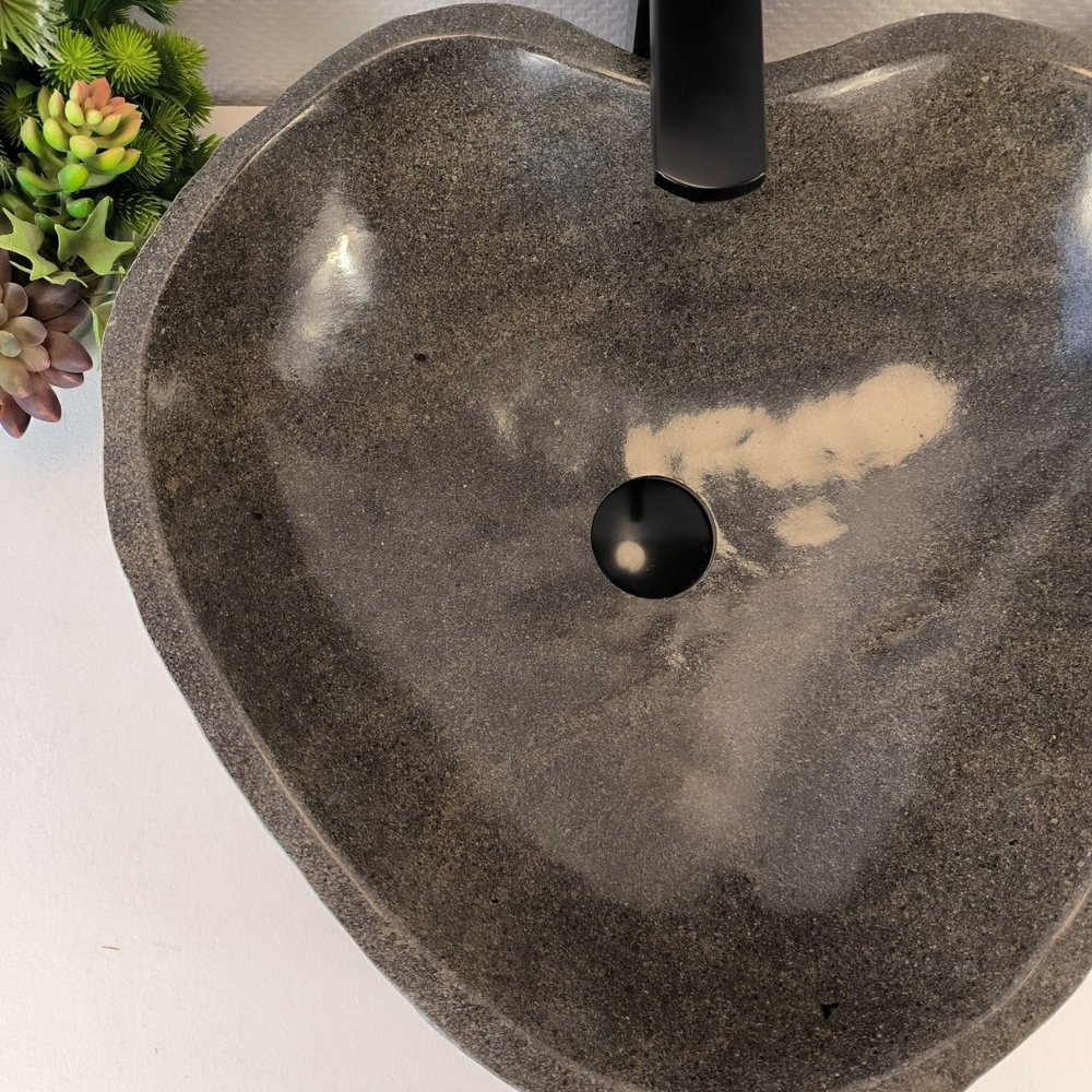 Каменная раковина из речного камня RS-05380 (53*49*15) 0857 из натурального камня