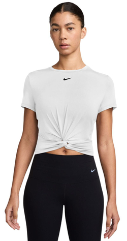 Женская теннисная футболка Nike One Classic Dri-Fit Twist Short Sleeve - white/black
