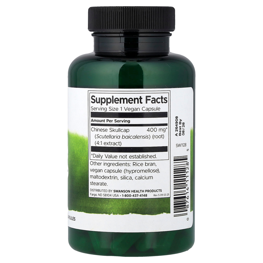 Swanson Vitamins, шлемник китайский, 400 мг, 90 капсул