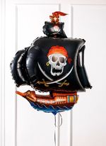 F Шар фигура Пиратский корабль (черный) 41"/104 см (БГ-36)