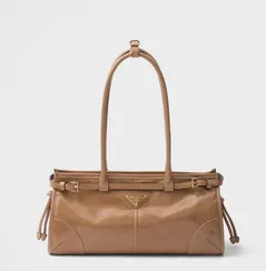 Кожаная средняя сумка Prada Bonnie, коричневый