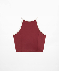 Oysho Топ-майка Comfortlux с вырезом халтер, бордовый