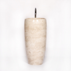 Раковина напольная из мрамора Round Midle Big Cream MN-01706 (45*45*90 см)