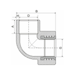 Уголок комб. вн 20х3/4'' EVER® plast  СЕРЫЙ (Россия)
