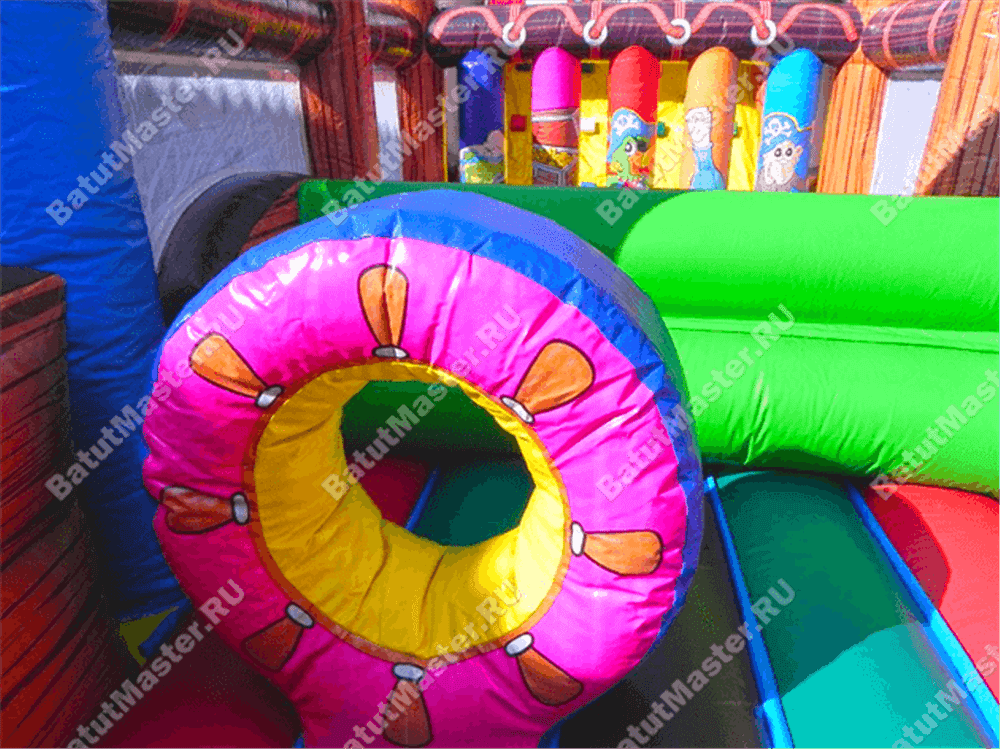 Коммерческий надувной батут "Полоса препятствий пиратская"