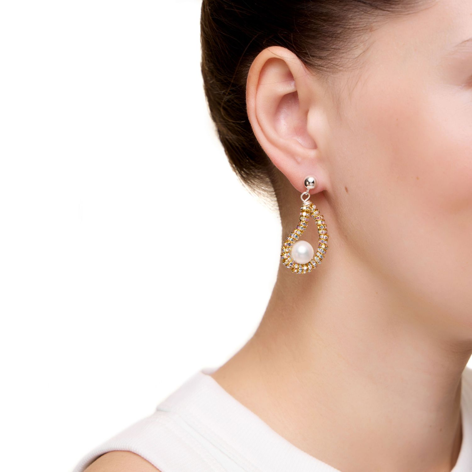 Серьги Tiny Gold Oysters Earrings