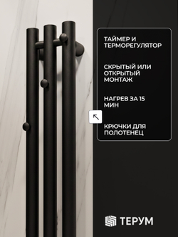 Полотенцесушитель Марко 3 120х13 черный матовый