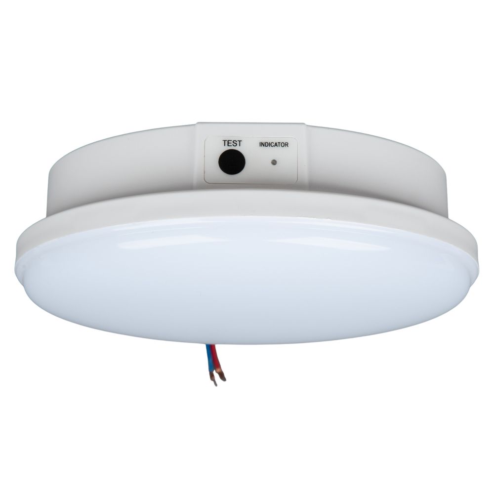 ULR-E60-12W-4000K WHITE Светильник светодиодный аварийного освещения. влагозащищенный. IP65. Белый свет 4000K. Диаметр 161мм. Встроенный аккумулятор. Корпус белый. ТМ Uniel