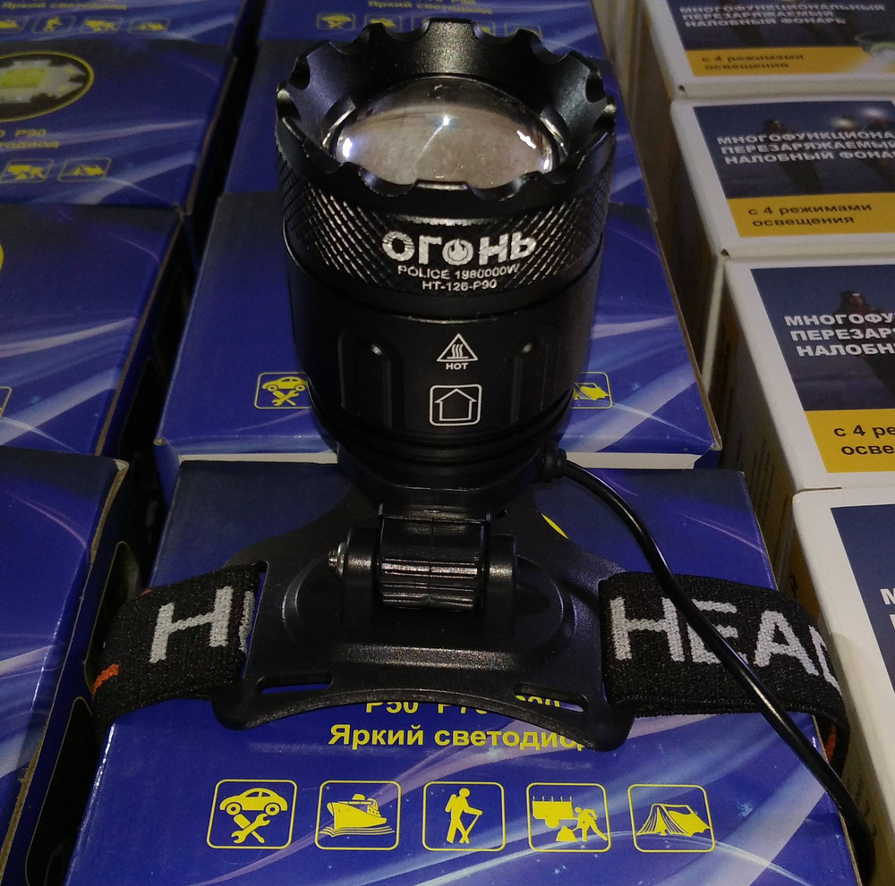 Светодиодный налобный аккумуляторный фонарь POLICE HT-126-P90