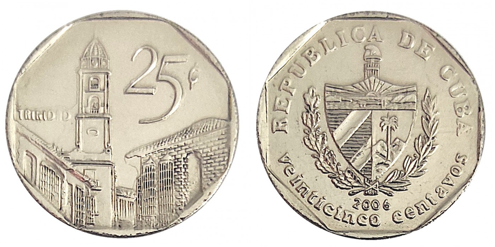 Куба 25 сентаво, 1994-2018 XF