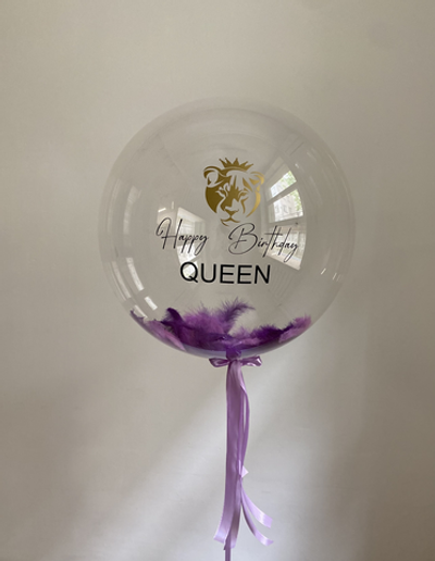 Шар для Девушки 50 прозрачный с перьями