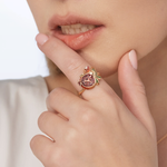 Кольцо «Гранат» из красного золота c гранатами и эмалью Артикул: 01-5465-00-204-1110-57