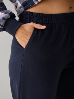 Костюм с брюками КБ-90М/клеткасиний-бежголубой