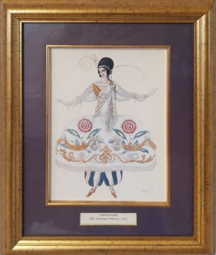 Лимитированная копия эскиза Льва Бакста «Шехеразада» из балета «Спящая красавица» 1921 года»