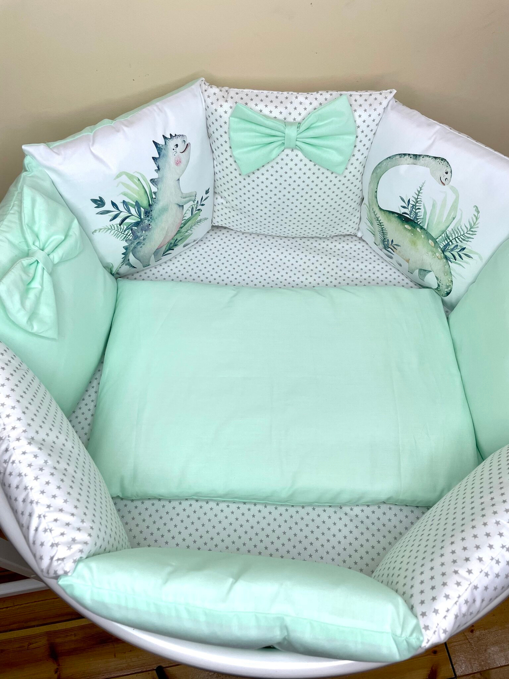 Комплект в кроватку 18 предметов "Дино", сатин