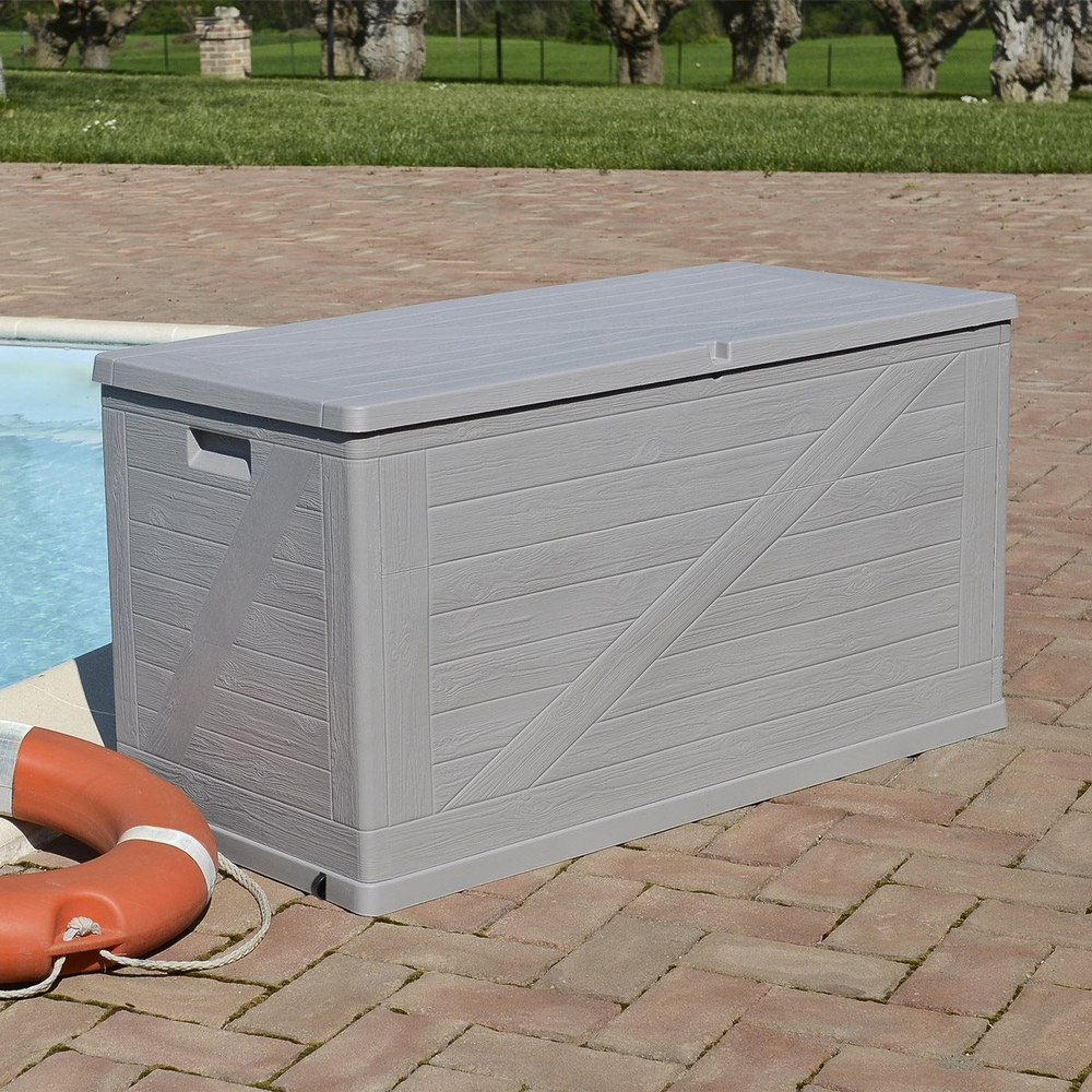 Пластиковый сундук Toomax Multibox Wood 420 л grey