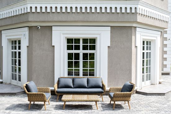 "Прованс" лаунж-зона плетеная из искусственного ротанга, цвет соломенный