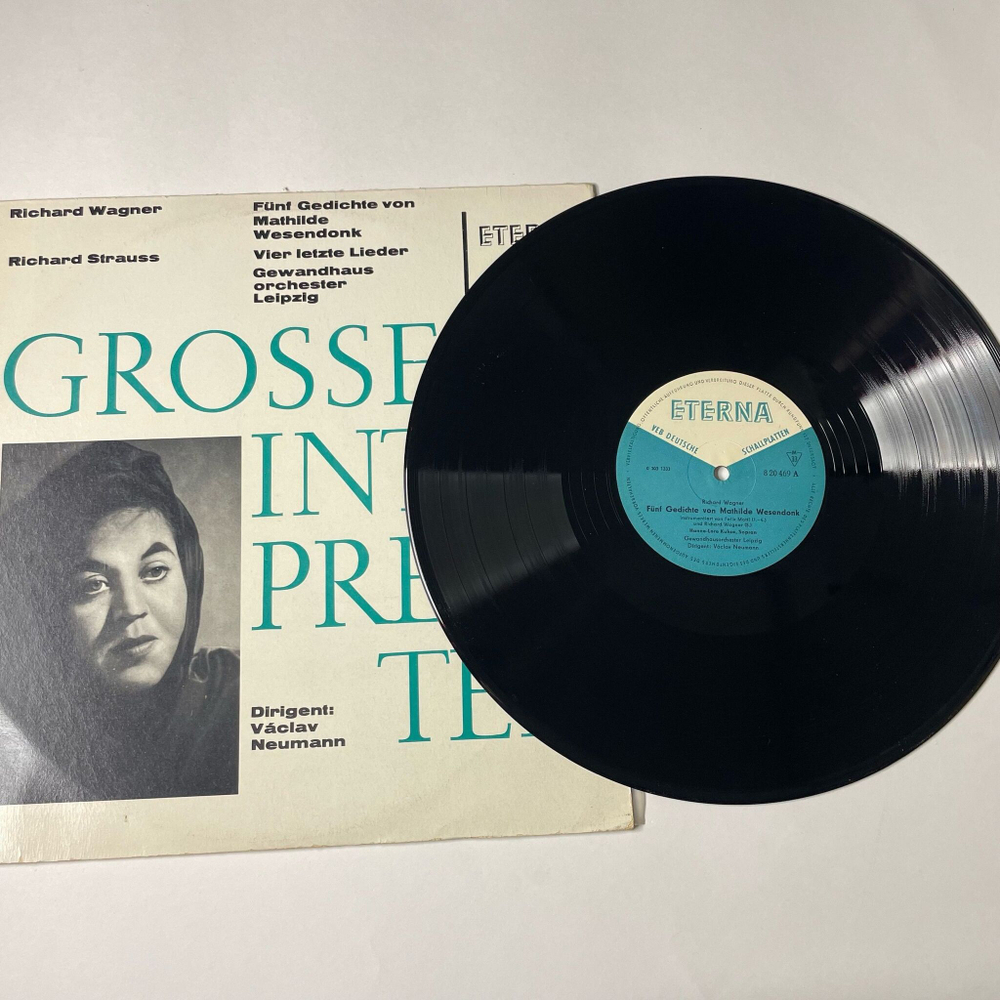 Винтажная виниловая пластинка LP Richard Wagner Вагнер, Richard Strauss Штраус, Funf Gedichte Von Mathilde Wesendonck / Vier Letzte Lieder (ГДР 1965)