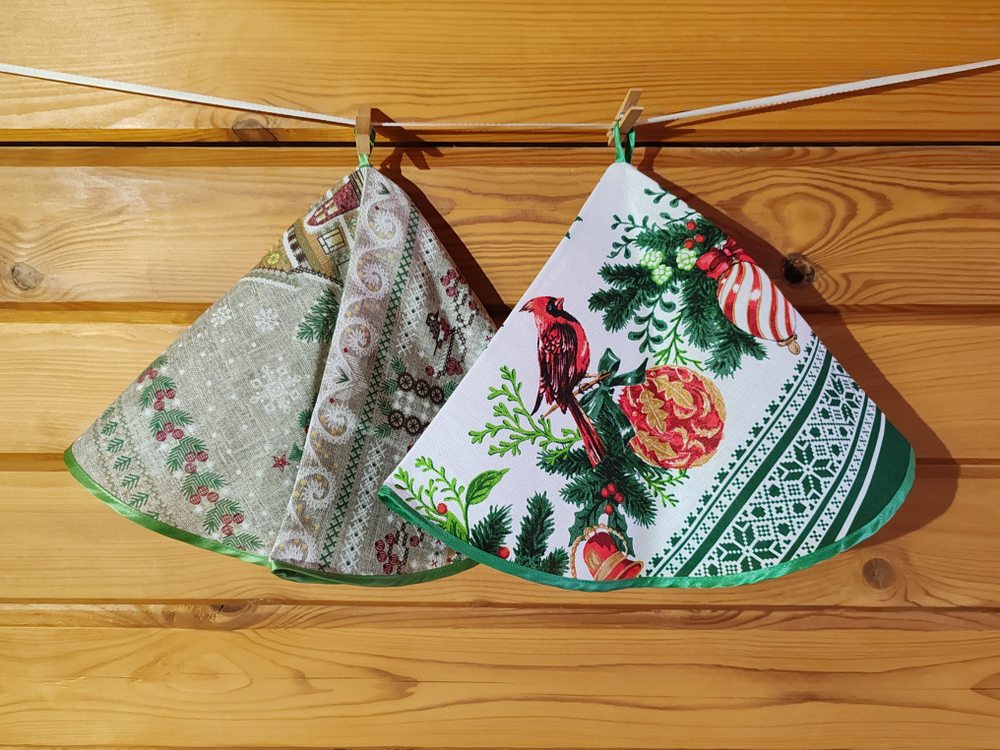 Полотенце кухонное, круглое, 2 шт, вафельное полотно