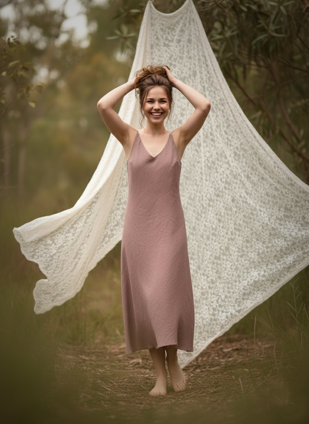 Платье Комбинация цвета латте