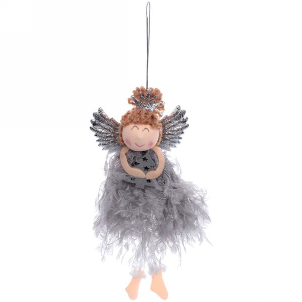 Украшение новогоднее подвесное «Девочка - Ангел» 16 см, серебро