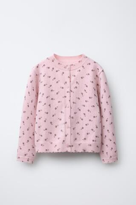 ZARA КАРДИГАН С ЦВЕТОЧНЫМ ПРИНТОМ, СВЕТЛО-РОЗОВЫЙ
