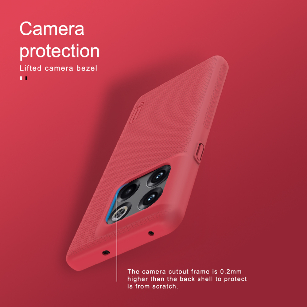 Жесткий чехол красного цвета от Nillkin для OnePlus ACE Pro и 10T 5G, серия Super Frosted Shield