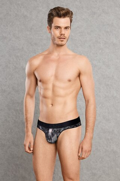 Мужские трусы-стринги с блестящим серебристым напылением Doreanse Nebula (Размер: M) (Цвет: черный)