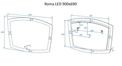 Зеркало с подсветкой ART&MAX ROMA AM-Rom-900-700-DS-F