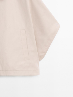 Massimo Dutti Короткий кейп из 100% хлопка, бежевый