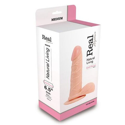 Телесный фаллоимитатор с венками REALISTIC DILDO REAL RAPTURE - 19 см. (Цвет: телесный)