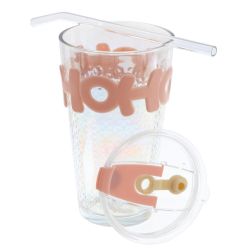 GAEM Стакан с трубочкой, 450 мл, L9 W9 H0,5 см, 3в.