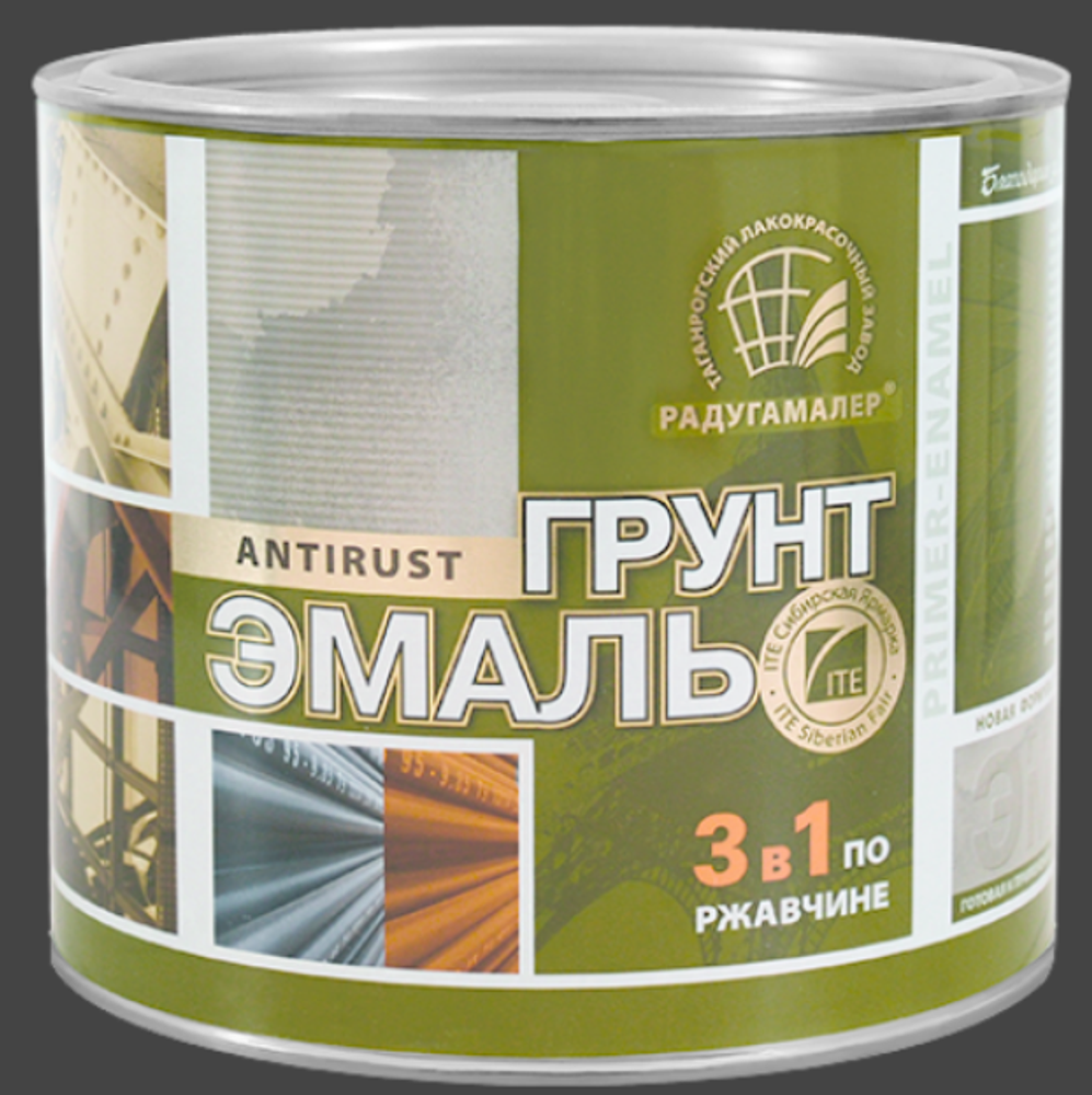 Грунт-эмаль 3в1 черная Радуга 2,7кг