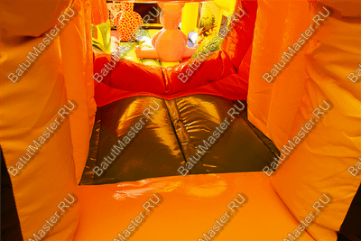 Надувной батут "Зверята с крышей 3" со скалодромом, 11*7*6 м