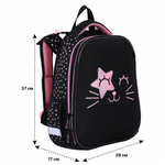 Ранец, спинка эргономичная, 2 отделения, 37*29*17 см, ERGO First, Котик, КОКОС, 230352