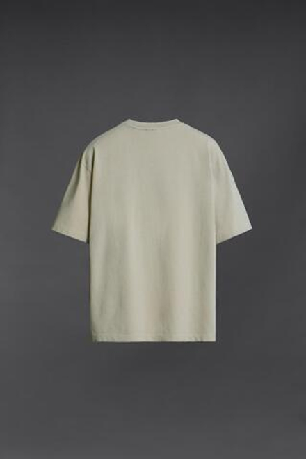 ZARA ФУТБОЛКА С КОНТРАСТНОЙ НАДПИСЬЮ, СВЕТЛО-СЕРЫЙ