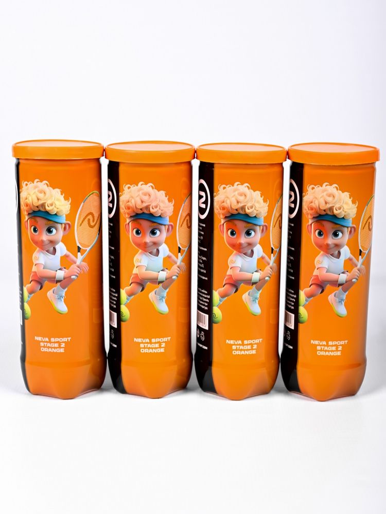 Детские теннисные мячи NEVA SPORT Orange (3 мяча в банке)