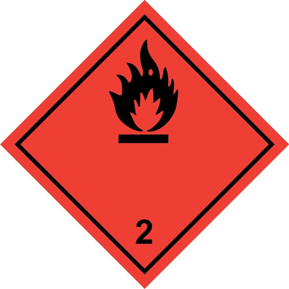 Знак-наклейка DG09 Легковоспламеняющиеся газы (черная)