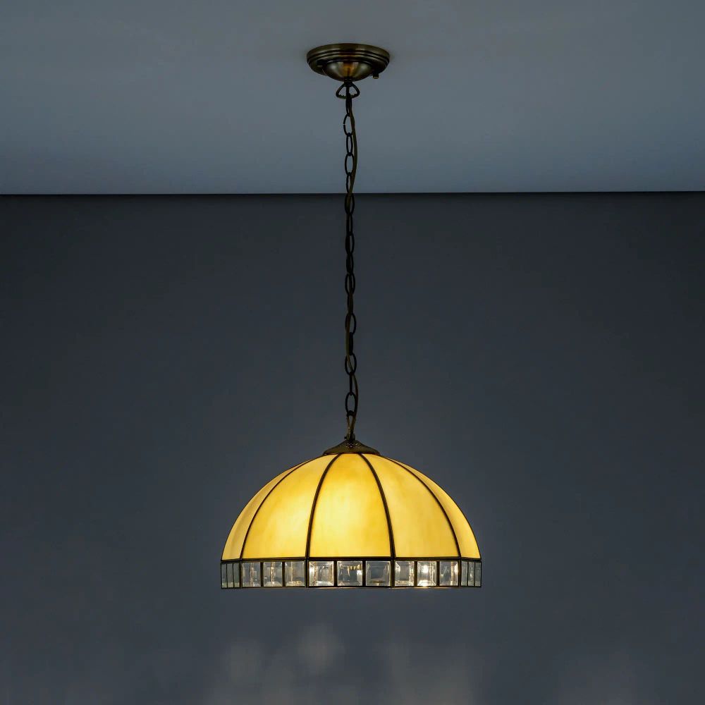 Citilux Шербург-1 CL440131 Люстра витражная подвесная Бронза