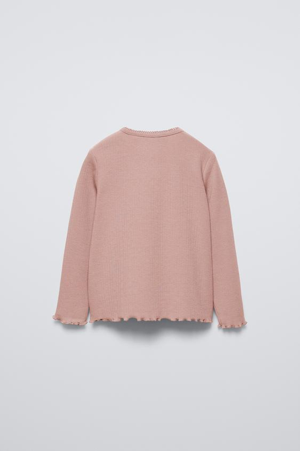 ZARA ФУТБОЛКА POINTELLE С БАНТОМ, СВЕТЛО-РОЗОВЫЙ