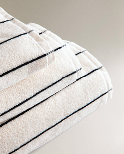 Zara Home - Регулярное полосатое банное полотенце, бежевый, 50х90 см