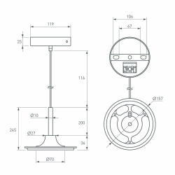 Подвес SPX-HANG-R150-L1400 (WH) (Arlight, Металл) 041115