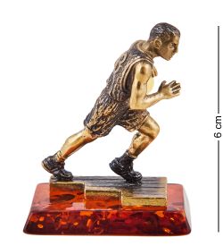 Народные промыслы AM-3717 Фигурка «Баскетболист» (латунь, янтарь)