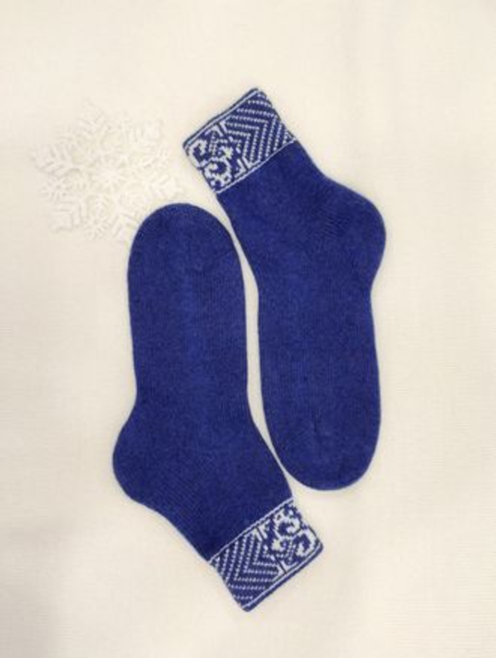 Теплые шерстяные носки  Н409-11 синий