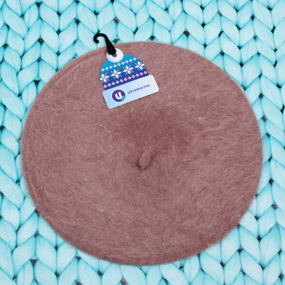 Берет женский из ангоры «Mon Caprice», цвет коричневый, р. 58 (лейбл ультрамарин, подвес)